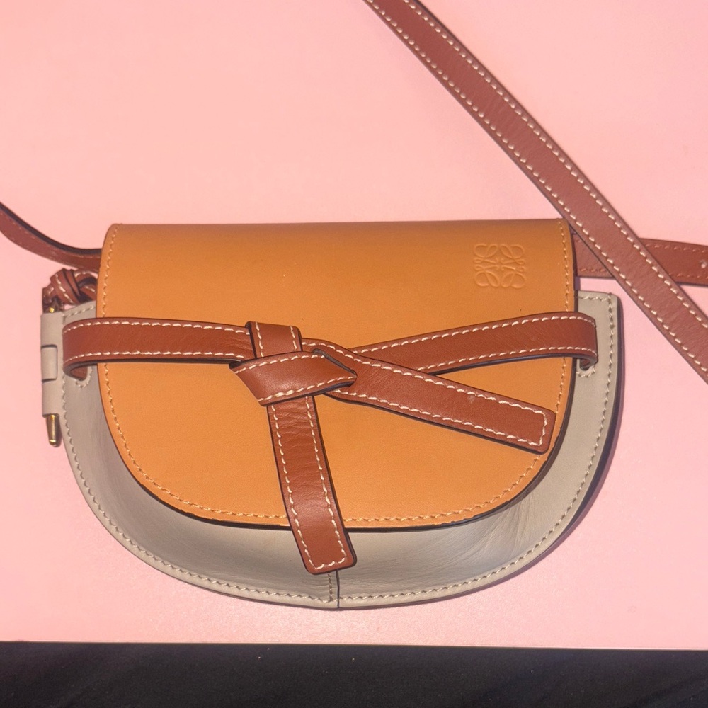 Loewe Orange and Tan Crossbody Bag